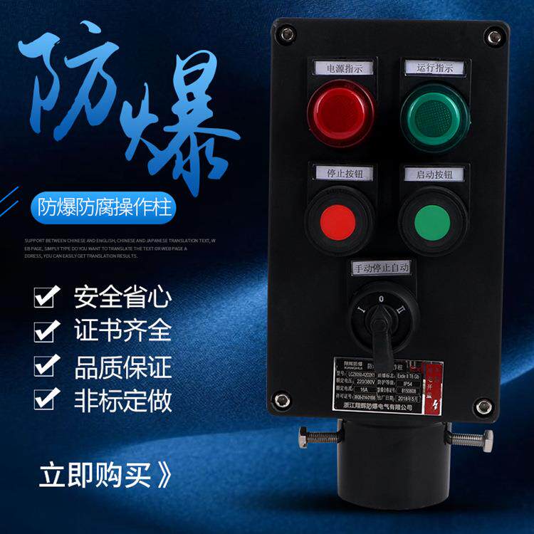 BZC8050-A2D2防爆防腐操作柱防爆控制箱三防控制箱防水防尘操作柱