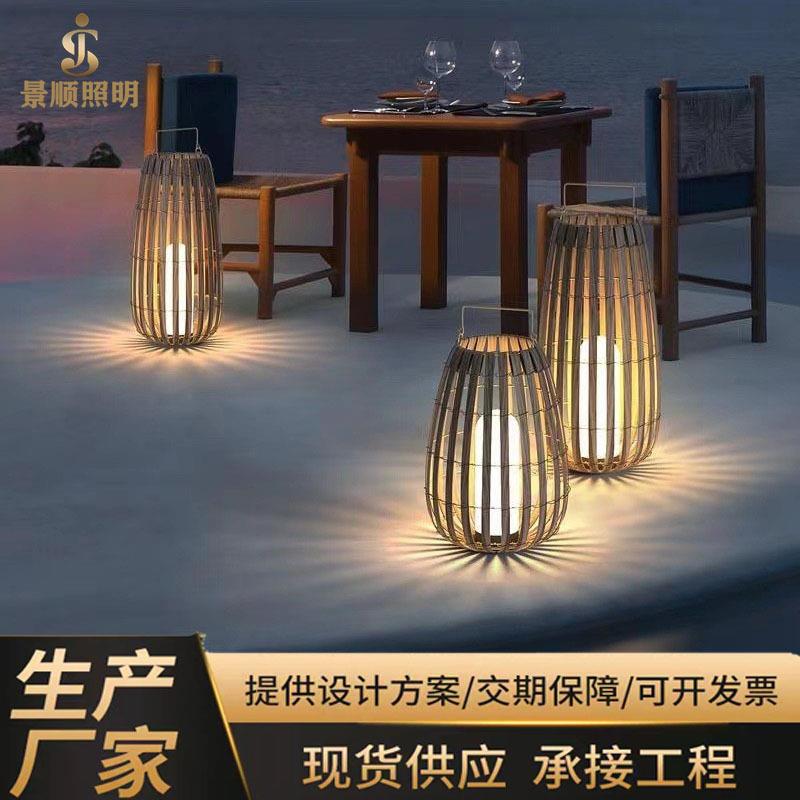 跨境网红太阳能庭院灯草坪灯户外防水景观室外日式花园落地小品灯