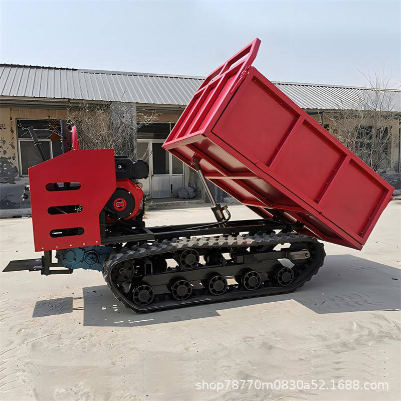 爬山虎履带运输车农用工程全地形果园小型自卸翻斗搬运车