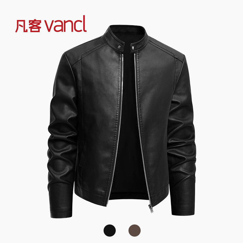 凡客诚品vancl官方店 新款男士皮衣百搭休闲立领机车夹克外套图片