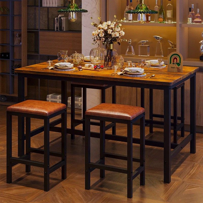 跨境工厂直销工业风实木铁艺桌椅组合实木正方形下午茶创意家用,3C数码配件,其它配件,淘宝优惠券,粉丝福利购,淘宝优惠卷