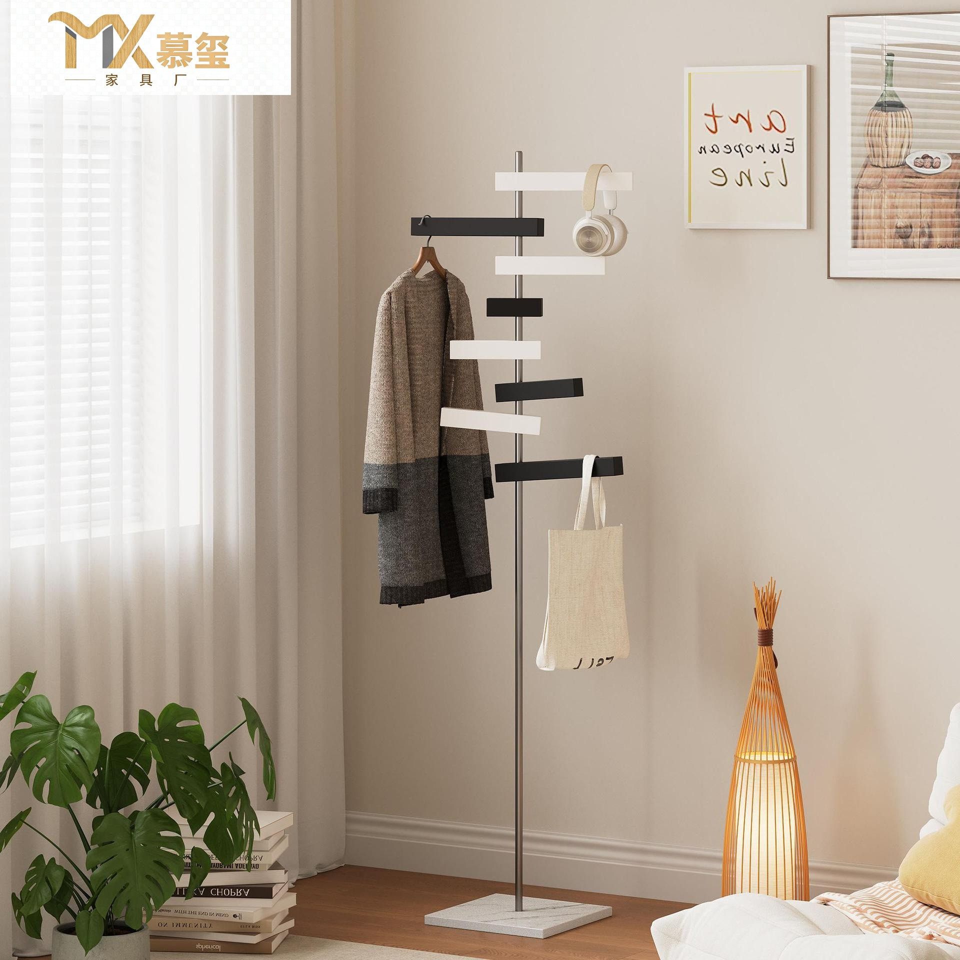 钢琴键挂衣架卧室落地简约衣帽架不锈钢家用立式入户旋转挂包衣架,家居饰品,装饰挂钩,淘宝优惠券,粉丝福利购,淘宝优惠卷