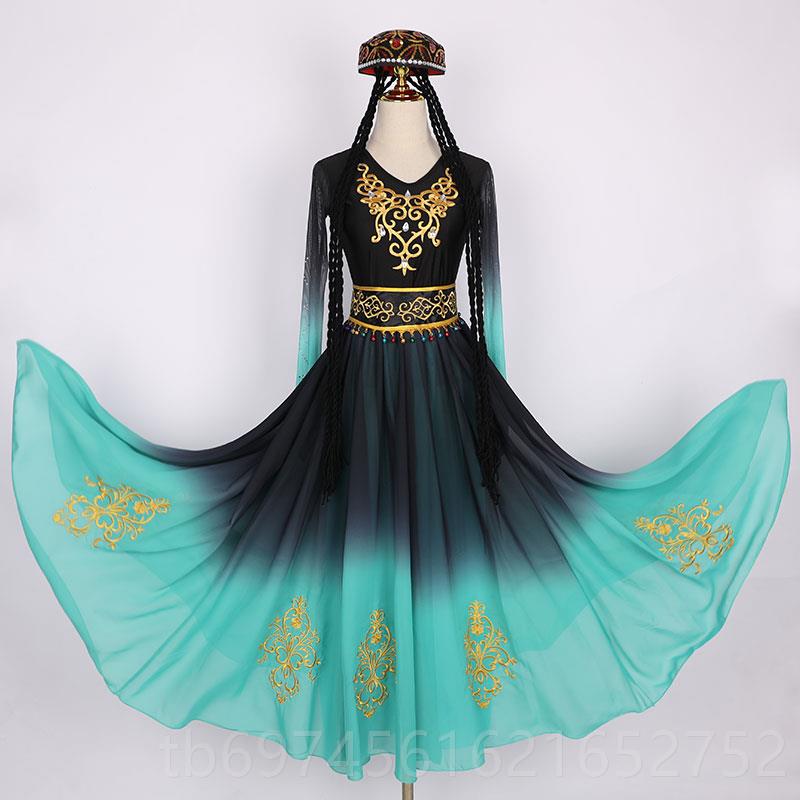 新款新疆舞蹈演出演服维吾族维族古丽新舞疆舞服装蹈服表服新装成
