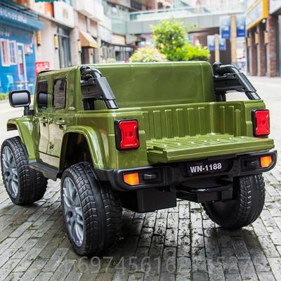 新款豪婴儿童电动车可娃坐双人四轮遥控汽车女宝宝四驱越野男车皮