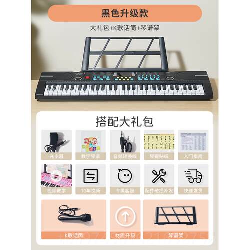 新款乐乐鱼器儿童电子话琴初小钢琴乐可弹奏宝宝玩具女孩家学用带