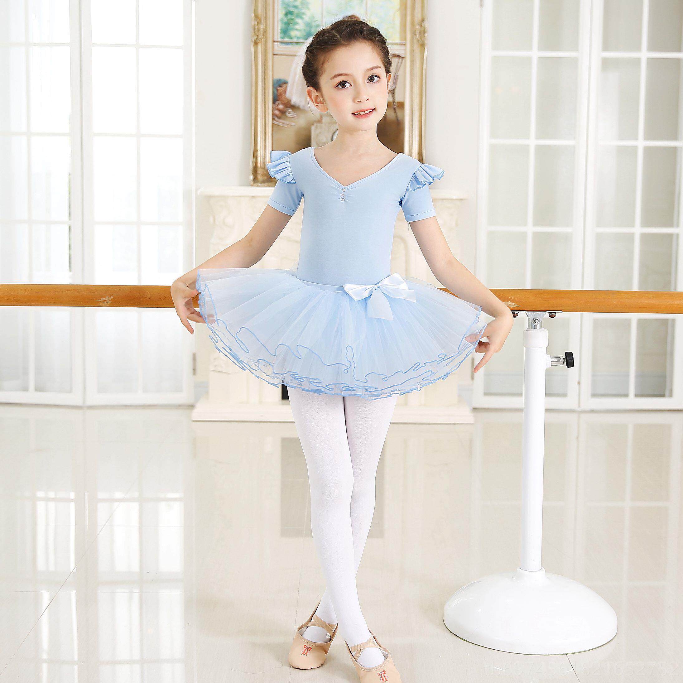 新款儿童蹈服女童舞练功服秋冬舞季舞蹈裙芭蕾裙丁舞长短袖表演拉