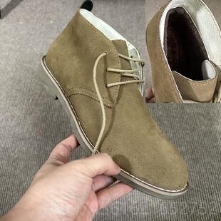 新款丁靴男秋伦冬季真小短靴皮男靴子高帮鞋英风中马帮复古沙漠靴