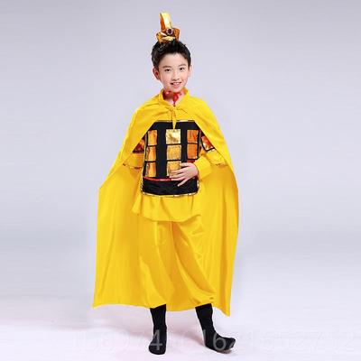 新款儿童古代士兵服将军盔甲岳家军演诵出服戏曲服满舞江红朗台表