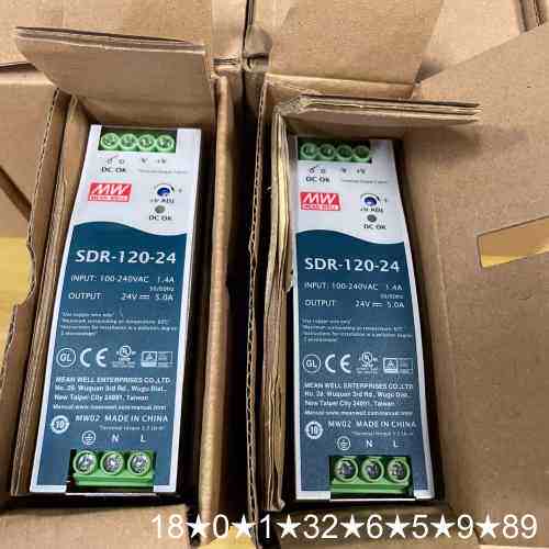 明纬SDR-120-24导轨电源，24V输5A，输入1