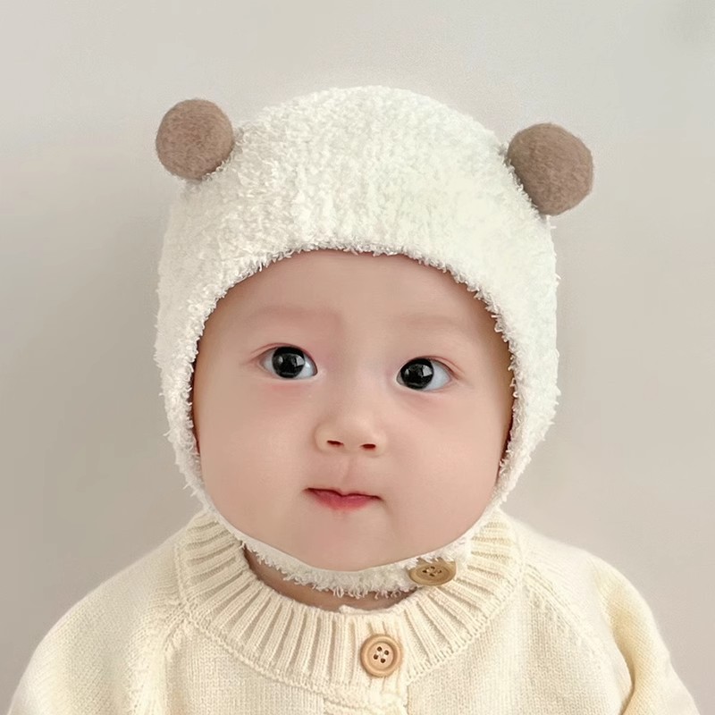 婴儿帽子秋冬款新生婴幼儿护耳帽