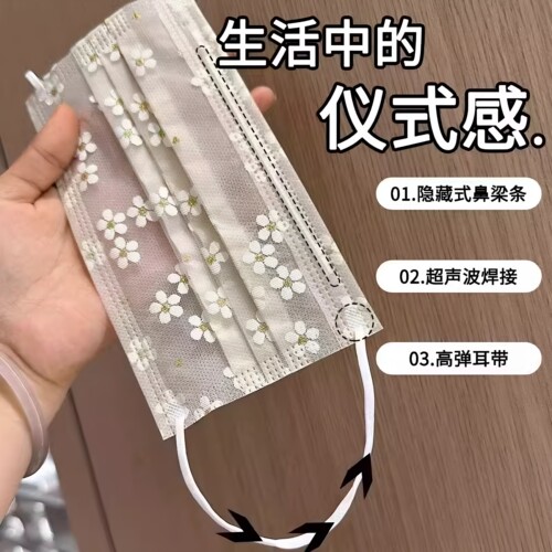 夏季一次性网纱口罩轻薄透气防尘