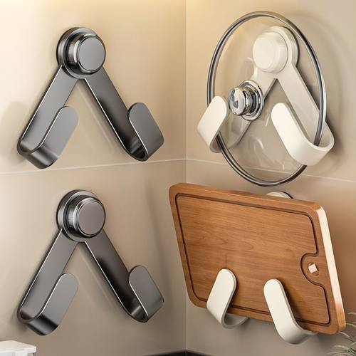 大吸盘式厨房锅盖架旋转多功能