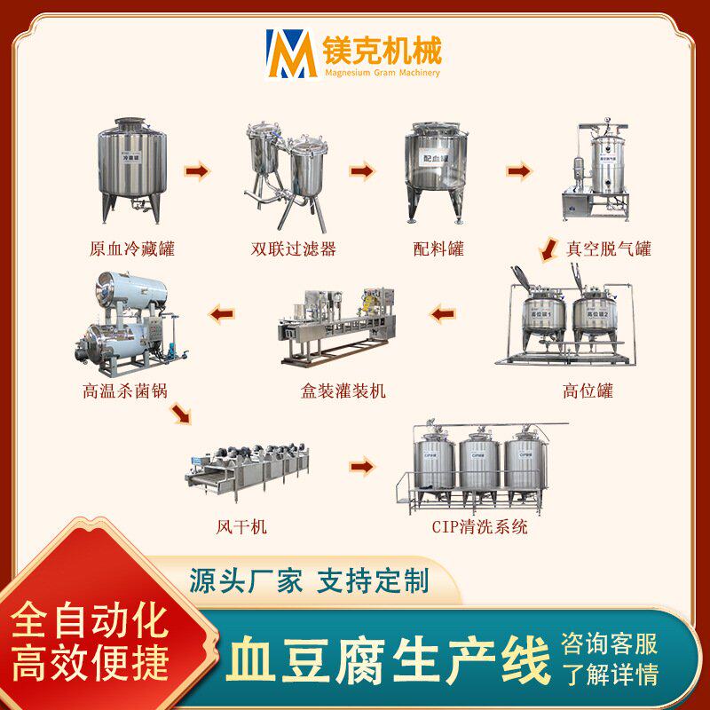 鸡血豆腐加工全套设备 鸭血旺深加工脱气罐 大型猪血灭菌煮血槽