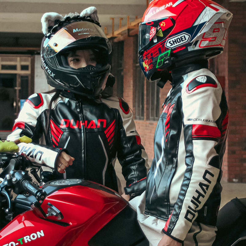 杜汉摩托车骑行服男女款赛车越野上衣机车服四季通用防摔套装春夏