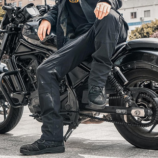 杜汉摩托车骑行裤护具防护防泼水防风保暖机车赛车裤男加绒冬季裤