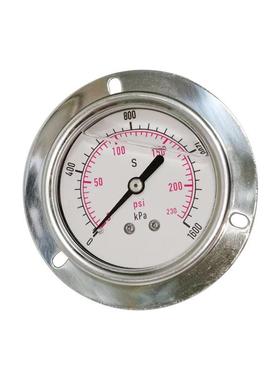 不锈钢压力表全钢304压力表耐震充油轴向带前边YNBF60ZT1600kPa