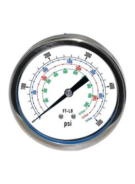 供应全钢压力表充油耐震不锈钢轴向带边横装YNBF100ZT