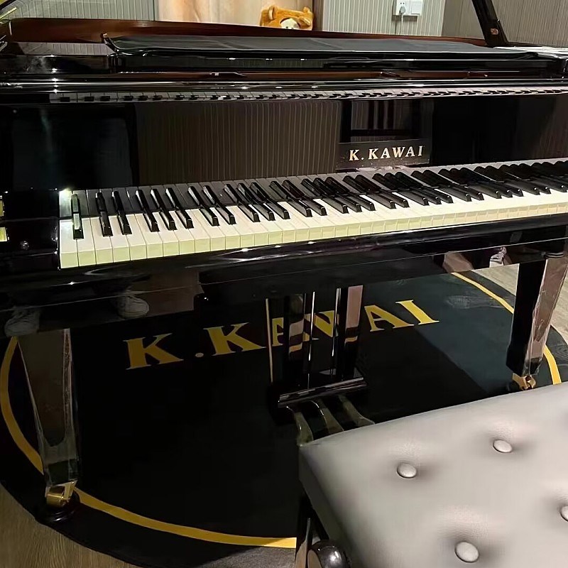 KAWAI圆形地毯三角钢琴隔音减震加厚防滑立式琴凳垫定制琴行logo