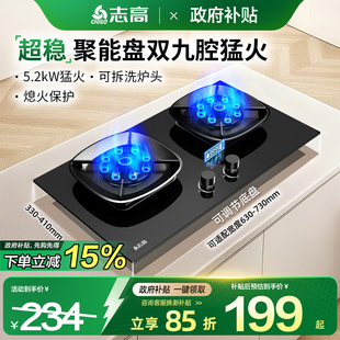 志高家用燃气灶液化气煤气灶嵌入式台式台嵌两用天然气双灶具炉具