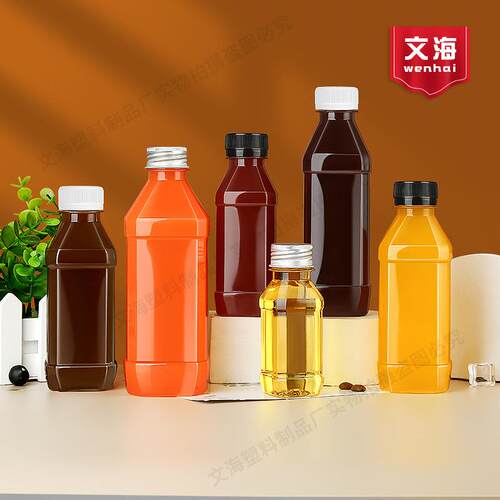 250ml饮料瓶透明食品级带盖pet方形打包矿泉水凉茶一次性塑料瓶子
