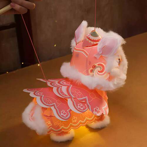 中秋节醒狮灯笼DIY材料包儿童PVC