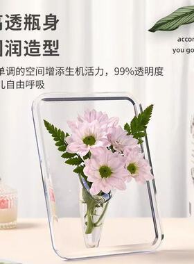 ins风亚克力透明花瓶桌面水培高