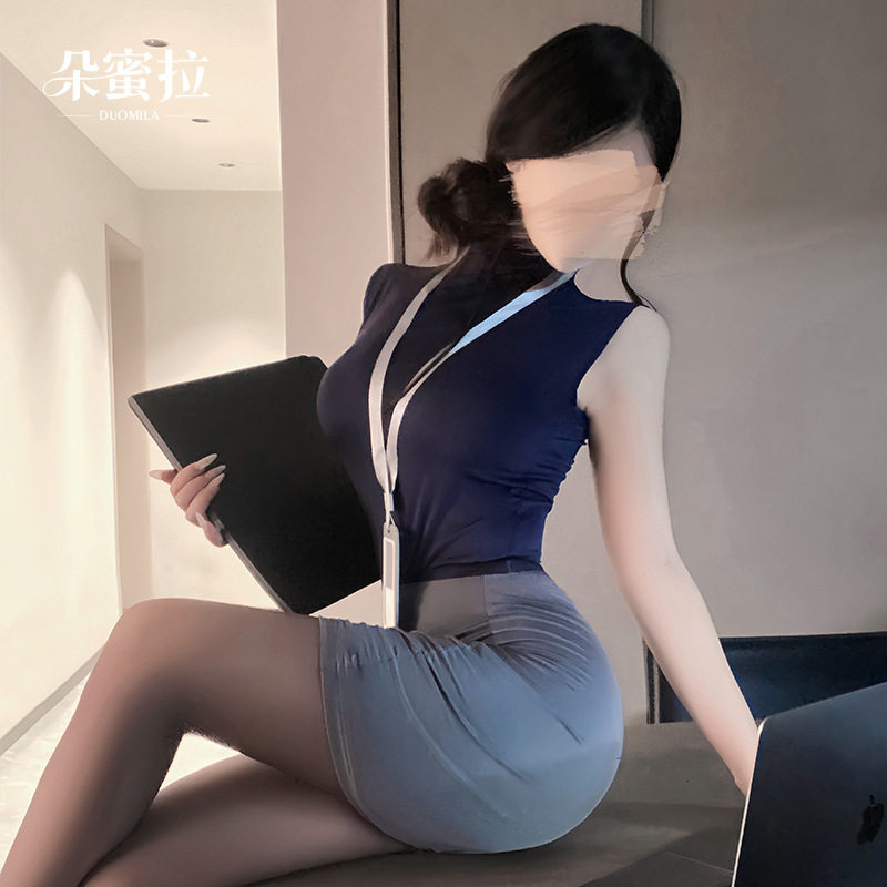 性感内衣纯欲风秘书包臀裙空姐制服激情夜店免脱套装