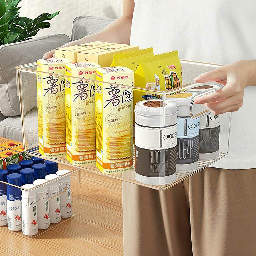 透明收纳盒桌面零食化妆品杂物储物篮筐家用亚克力塑料厨房整理盒
