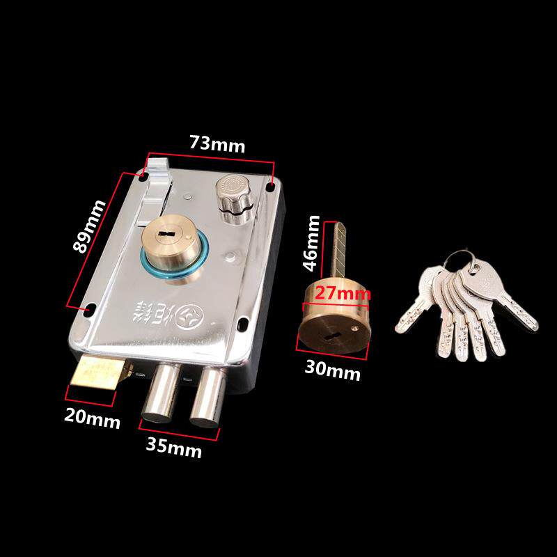 外装门锁一字铜头家用通用型房门锁老式门锁木门铁门锁防盗门锁芯