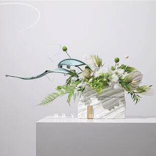 妖及新中式花艺青悠溯溪民宿酒店样板间方岩花器玄关餐桌艺术花插