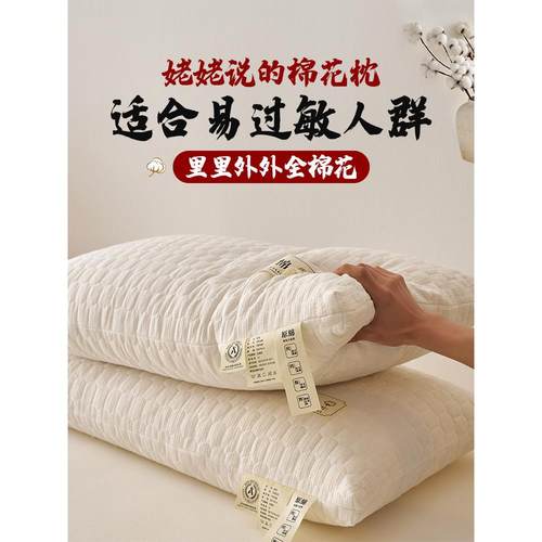 a类棉质内外颈椎睡眠棉枕b水立方枕芯家庭儿童专用助力一对