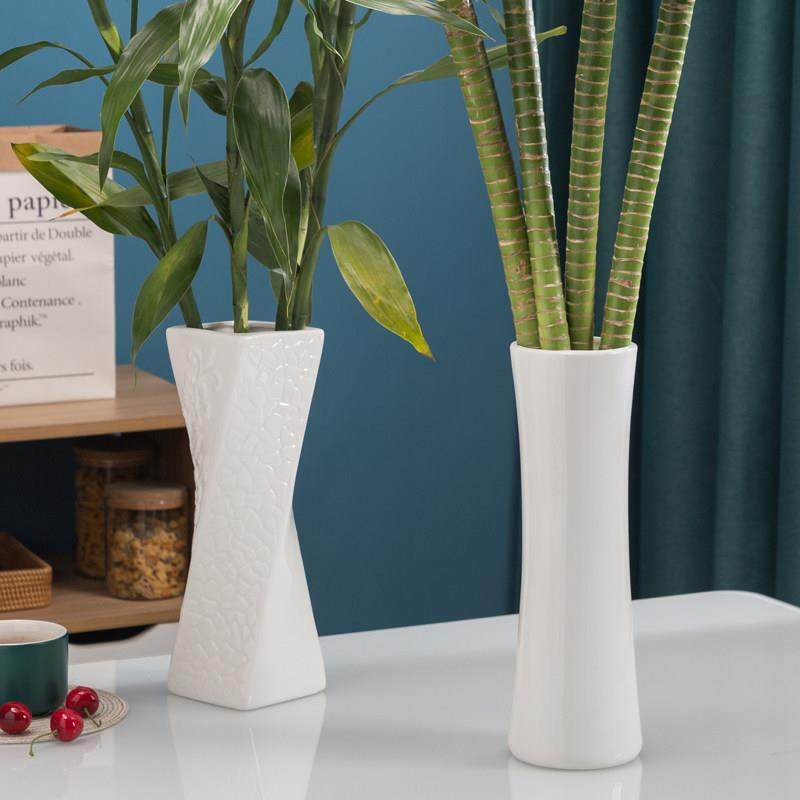 富贵竹白色陶瓷花瓶 转运竹插4根观音竹 陶瓷花瓶 可装水桌面花瓶,家居饰品,花瓶,淘宝优惠券,粉丝福利购,淘宝优惠卷