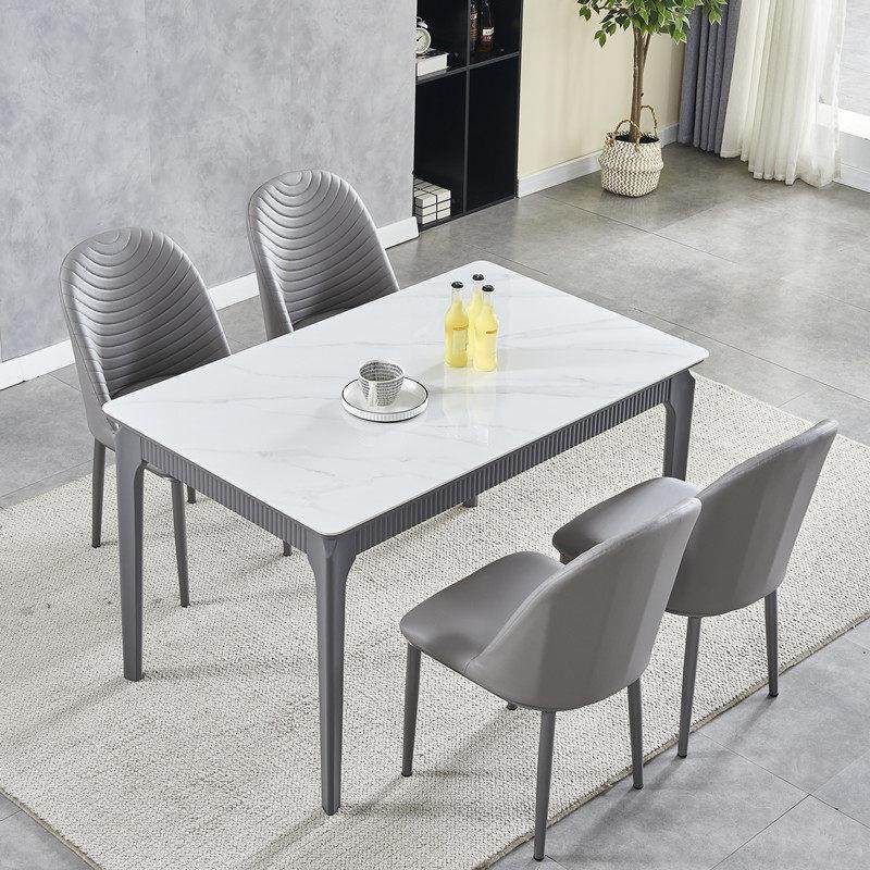 意式灰色框架亮光岩板餐桌椅组合小户型家用现代简约长方形饭桌子,住宅家具,岩板餐桌,淘宝优惠券,粉丝福利购,淘宝优惠卷