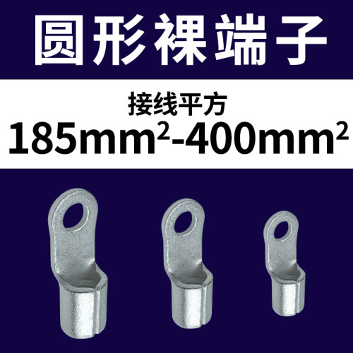 RNB180/200-8/14/16冷压接线端子圆形裸端头OT型铜鼻子紫铜压线耳