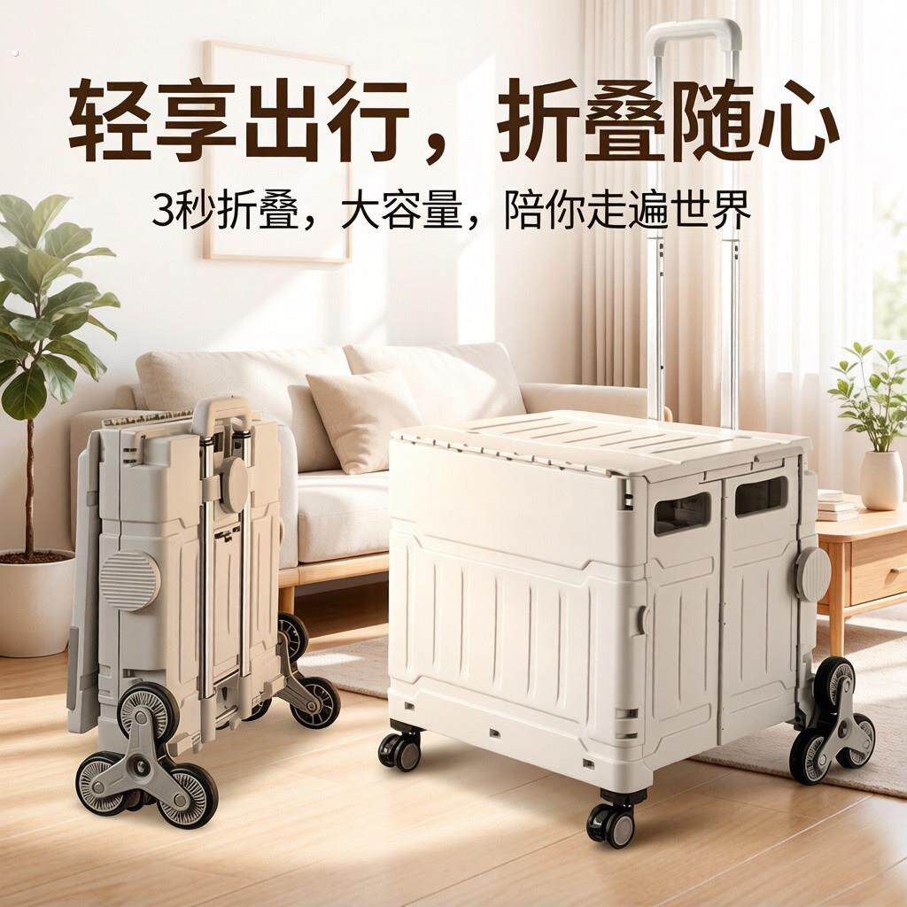 户外出行专用拉杆买菜车家用可携式快递小推车摆地摊推车折叠购物