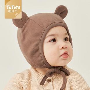 婴儿帽子宝宝男女秋冬季 小月龄新生幼儿6到12个月胎帽纯棉囟门帽