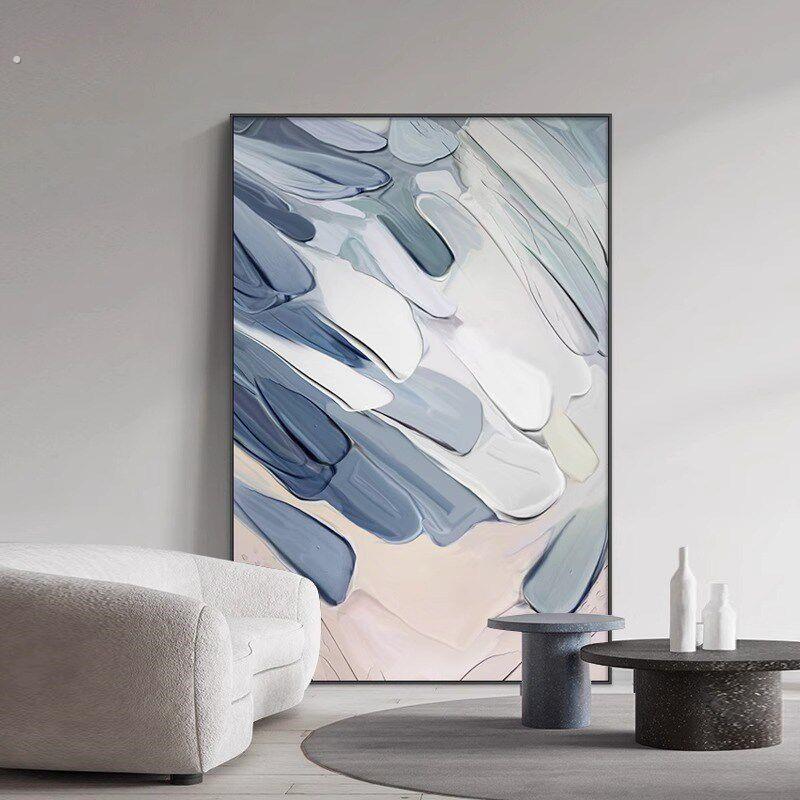 现代简约客厅装饰画抽象肌理感沙发背景墙挂画大幅落地画玄关壁画