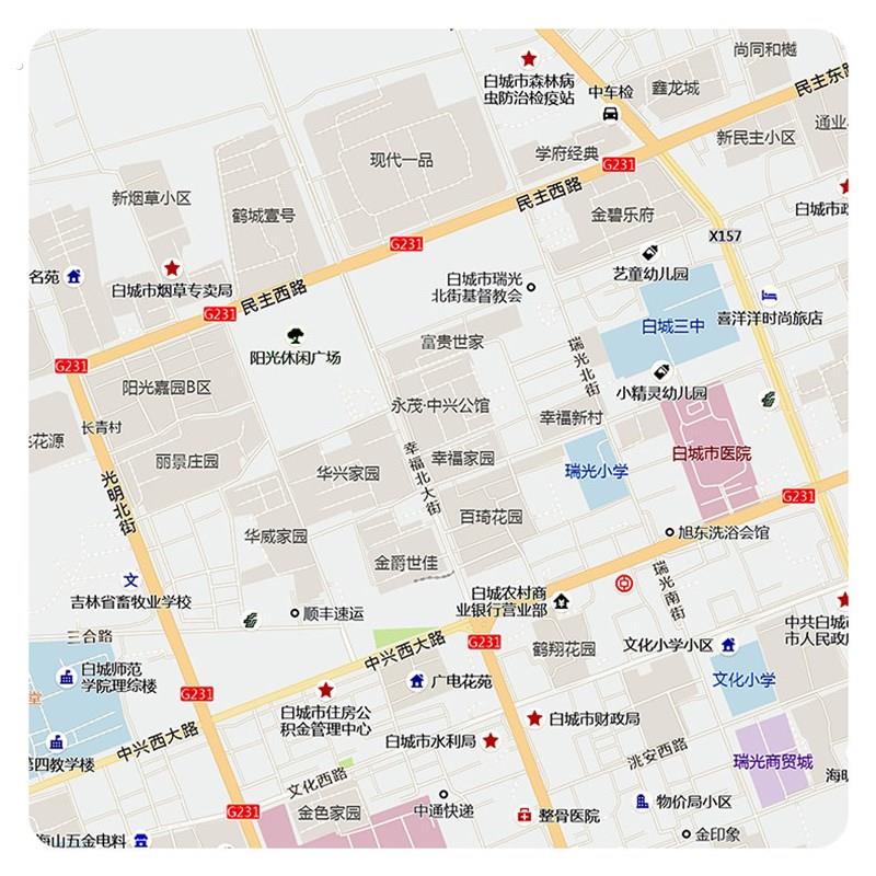 白城市城区图2025定制市区地图街道图新版楼盘小区中介办公室挂图