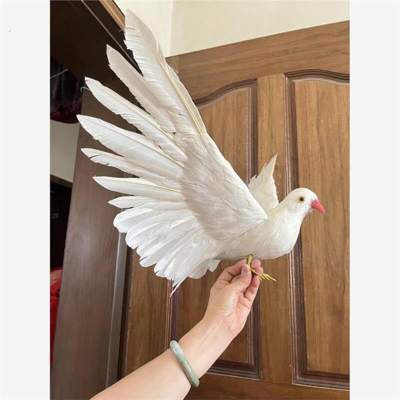 鸽子道具仿真羽毛鸽子白鸽和平鸽家居摆件园林装饰假鸟摄影道具动