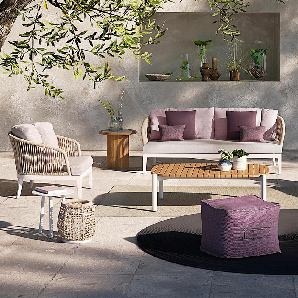 北欧户外藤编沙发庭院别墅花园露台室外阳台休闲藤椅茶几组合家具