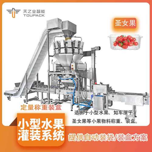 全自动水果称重计量灌装包装机 小型圣女果蓝莓金桔冬枣灌装系统