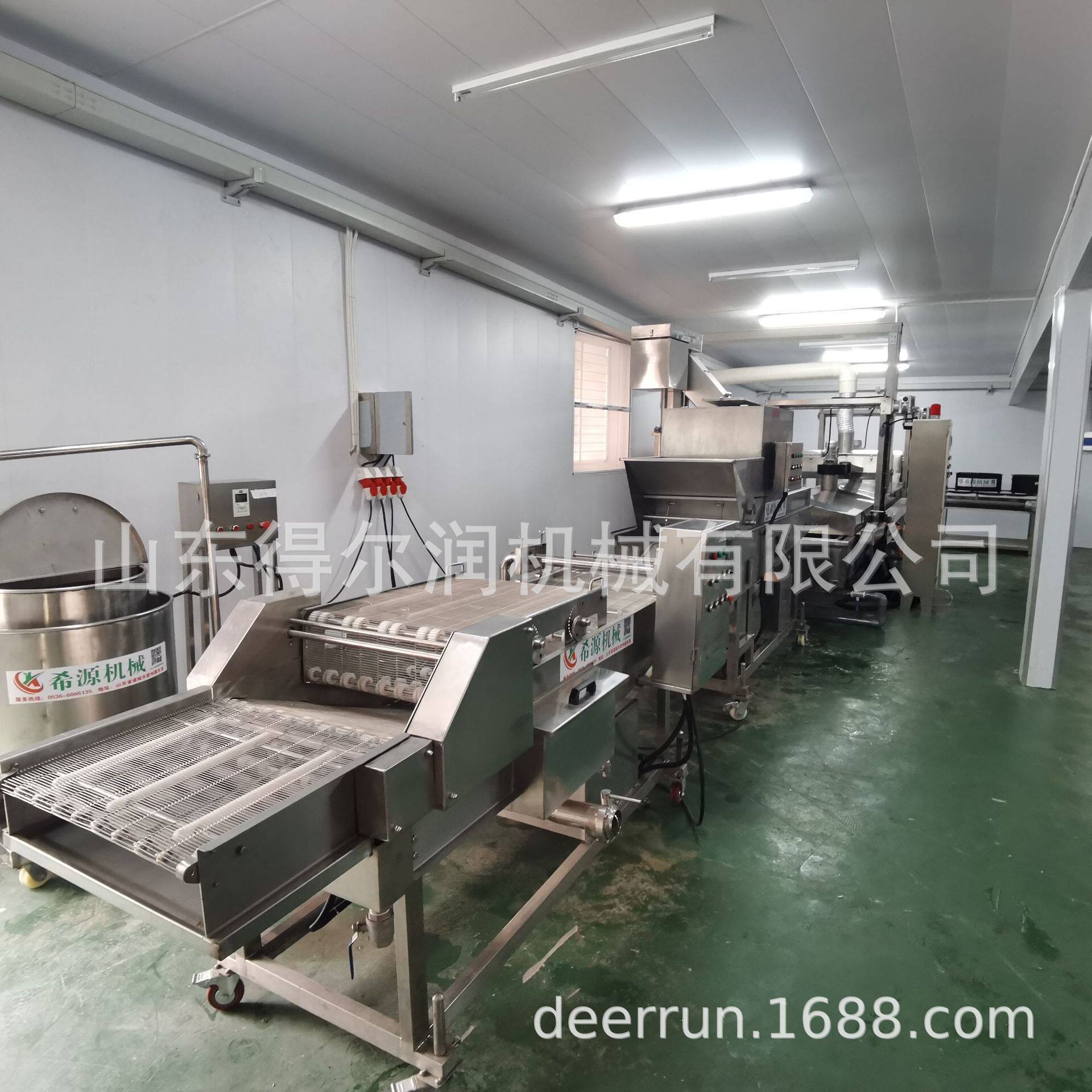 连续式裹浆土豆块油炸机 上浆上粉设裹涂备 小型油炸流水线厂家