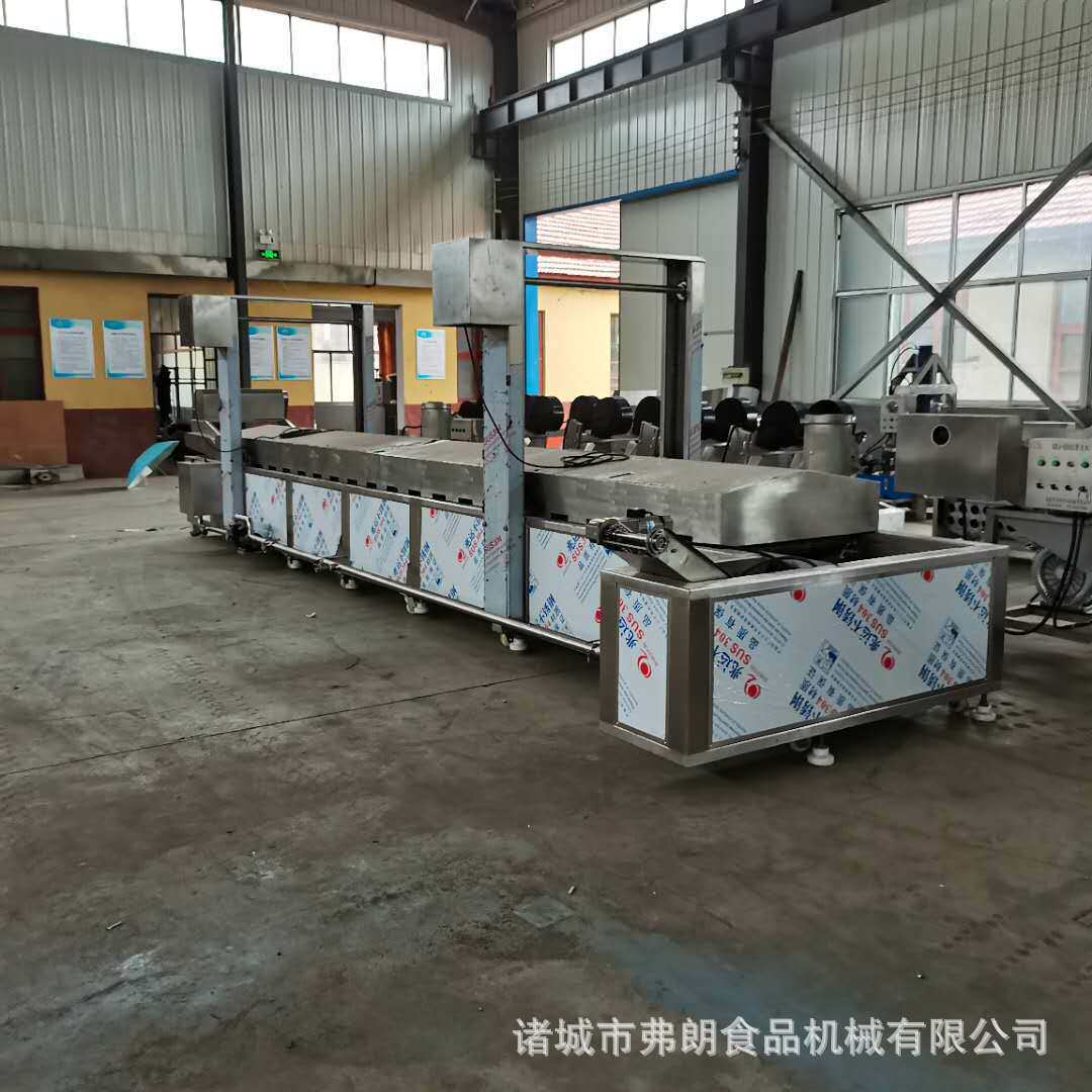 鱿鱼圈上浆挂糊油炸生产线 多种加热能源油炸流水线厂家加工