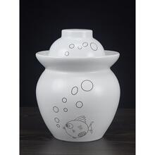 景德镇陶瓷泡菜坛子带内盖家用老式密封腌制酸菜咸菜罐鸭蛋腌制缸