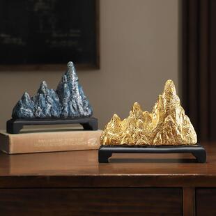 新中式简约金山银山摆件家居客厅酒柜电视柜轻奢装饰品办公室摆设