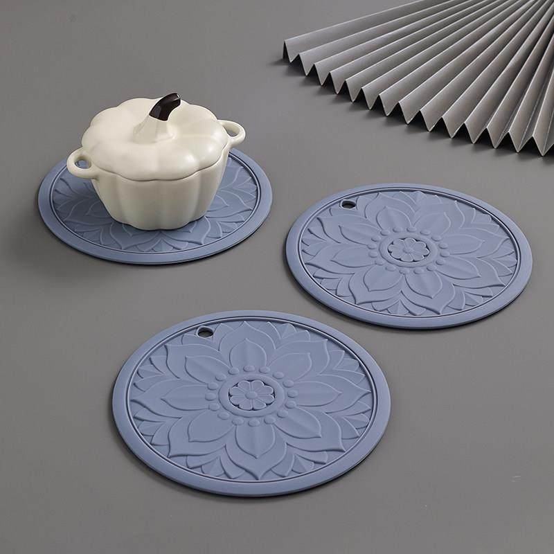 复古莲花餐桌隔热垫硅胶锅垫厨房防烫垫汤碗垫耐高温桌面防滑垫子,餐饮具,餐垫,淘宝优惠券,粉丝福利购,淘宝优惠卷