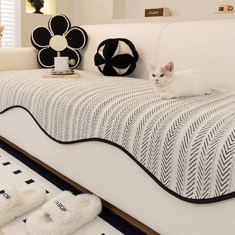 异形沙发垫四季通用垫子不规则直排皮覆古轻奢高级感沙发布盖布