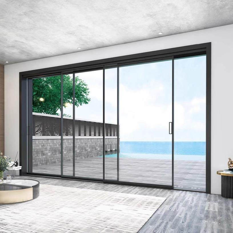 开放式厨房推拉门极窄边框客厅吊轨移门卧室阳台三联动玻璃隔断门,全屋定制,阳台门,淘宝优惠券,粉丝福利购,淘宝优惠卷