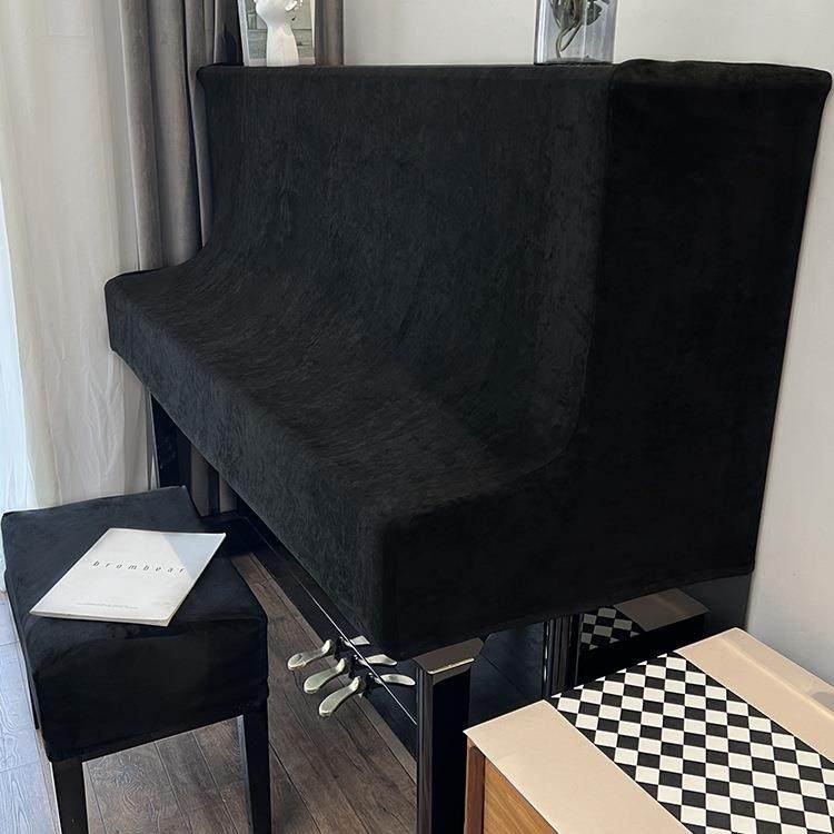加厚麂皮绒立式钢琴防尘罩现代简约钢琴凳套罩轻奢感全罩盖布,居家布艺,床头罩,淘宝优惠券,粉丝福利购,淘宝优惠卷