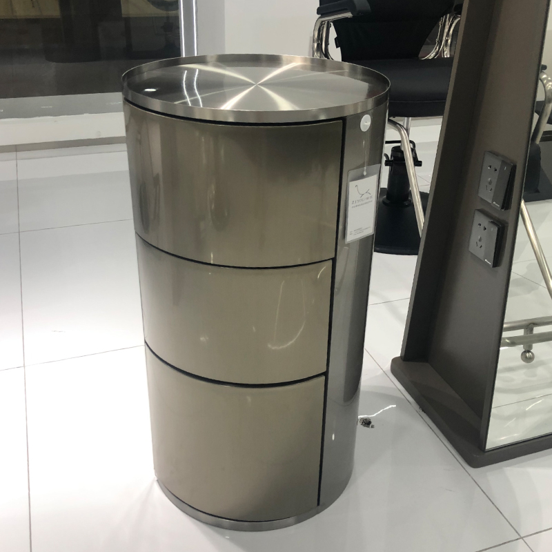 理发店工具柜不锈钢美发收纳柜子发廊专用推车储物柜简约款展示柜